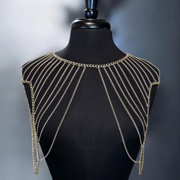 Multi Layer Gold Metal Body Elegant Chain - Picture 1 of 6